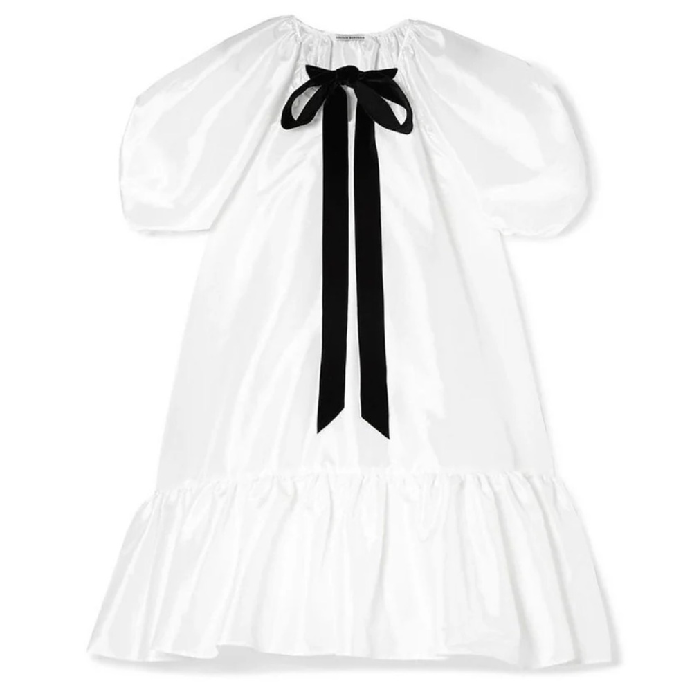 Cecilie Bahnsen Chrystal White Satin Puff Dress